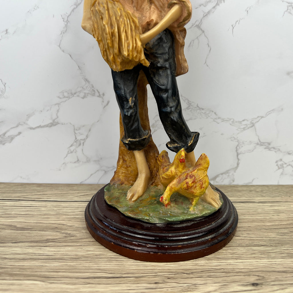 Vintage Capodimonte Farmer Figure, Italian Style, 33cm