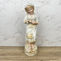 Antique Heubach Bisque Porcelain Peasant Lady Figurine, c1880s