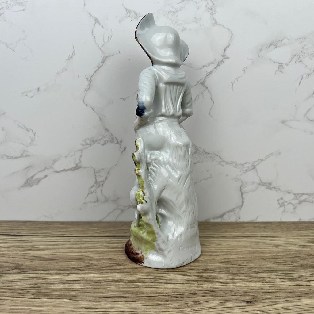 19th Century German Pottery Shepherd Figure, Lustre Glaze