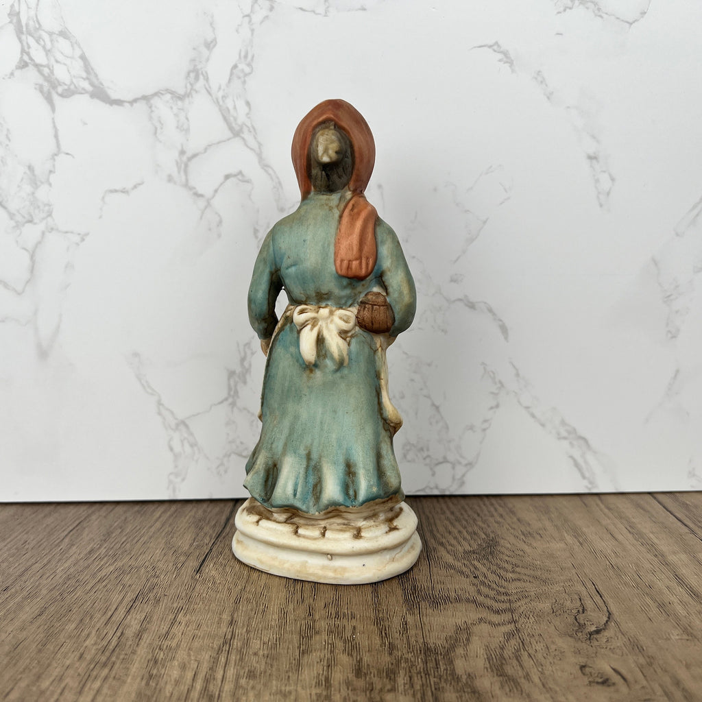 Vintage Old Woman with Grapes Figurine, Home Decor Gift