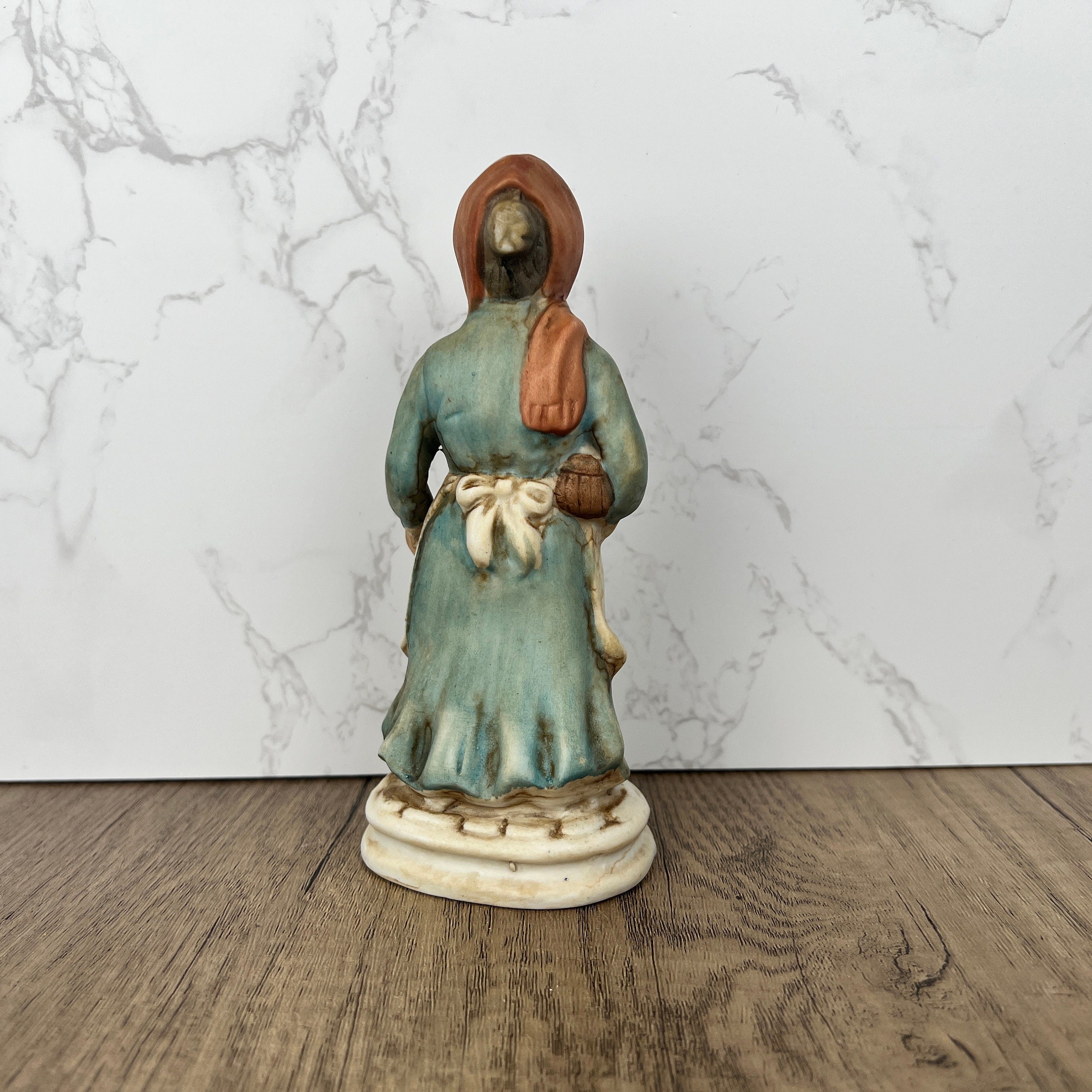 Vintage Old Woman with Grapes Figurine, Home Decor Gift