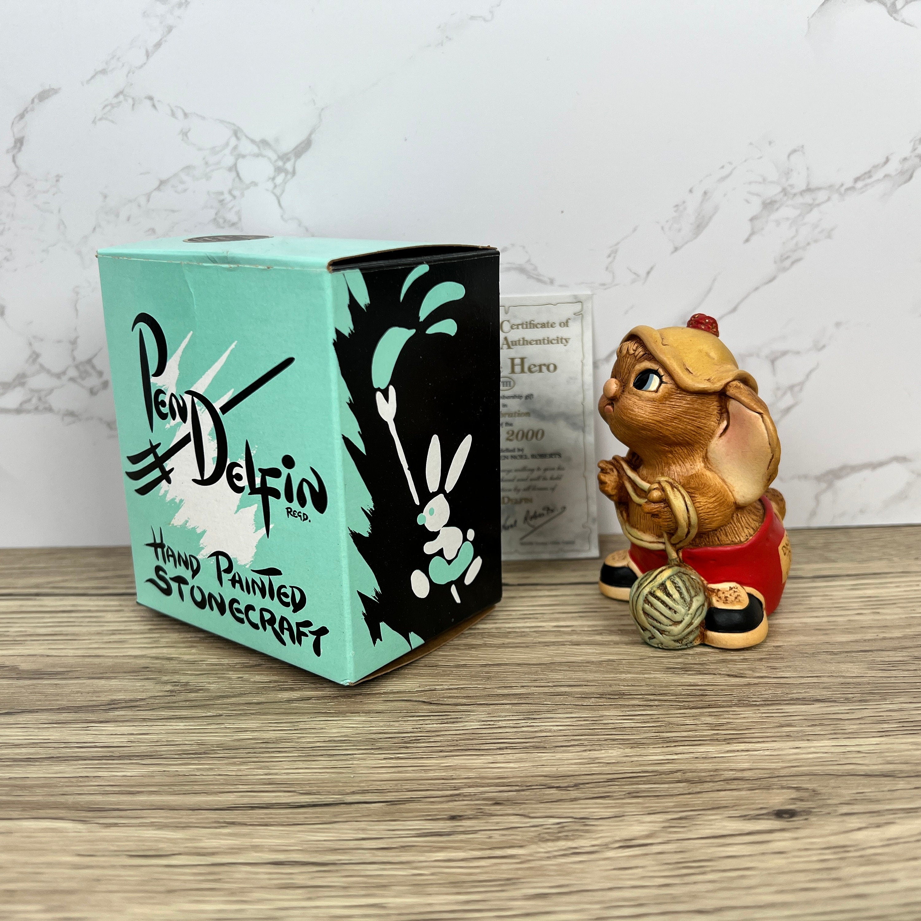 Vintage Pendelfin Little Hero Rabbit Figurine, Boxed with Certificate
