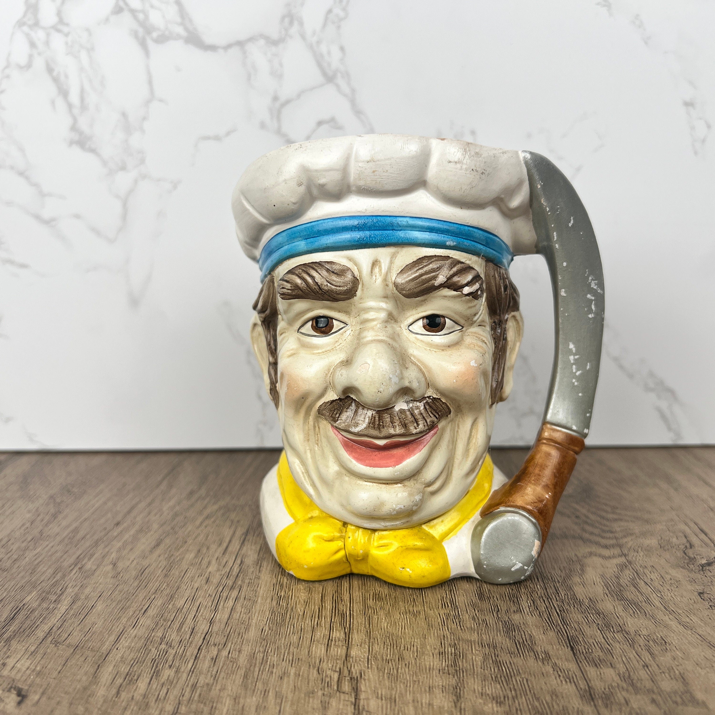 Vintage Porcelain Sailor Toby Jug Mug with Sword Handle