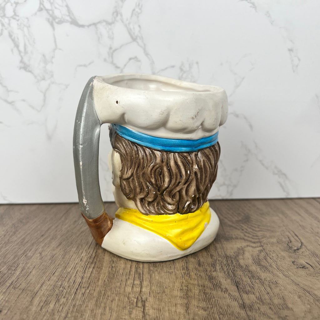 Vintage Porcelain Sailor Toby Jug Mug with Sword Handle