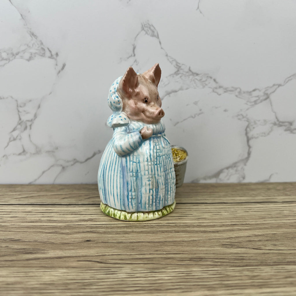 Vintage Beswick Beatrix Potter Figurine, Aunt Pettitoes, 1950s Ceramic with Box
