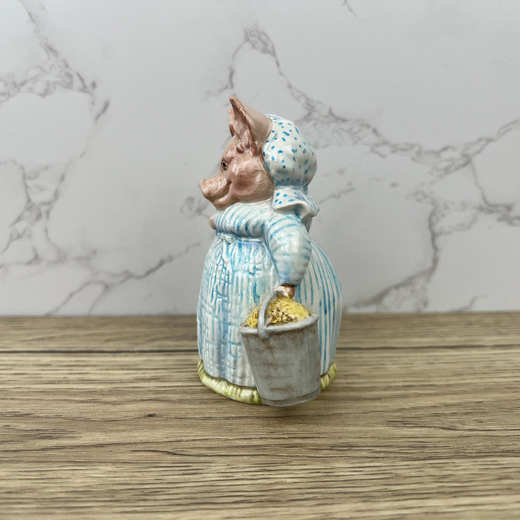 Vintage Beswick Beatrix Potter Figurine, Aunt Pettitoes, 1950s Ceramic with Box