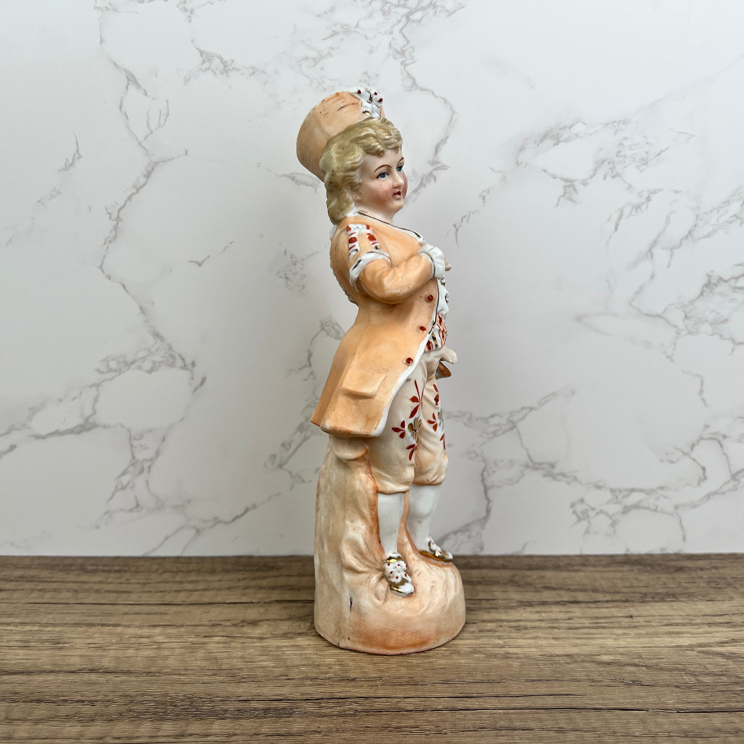 Antique German Bisque Porcelain Victorian Boy Figurine