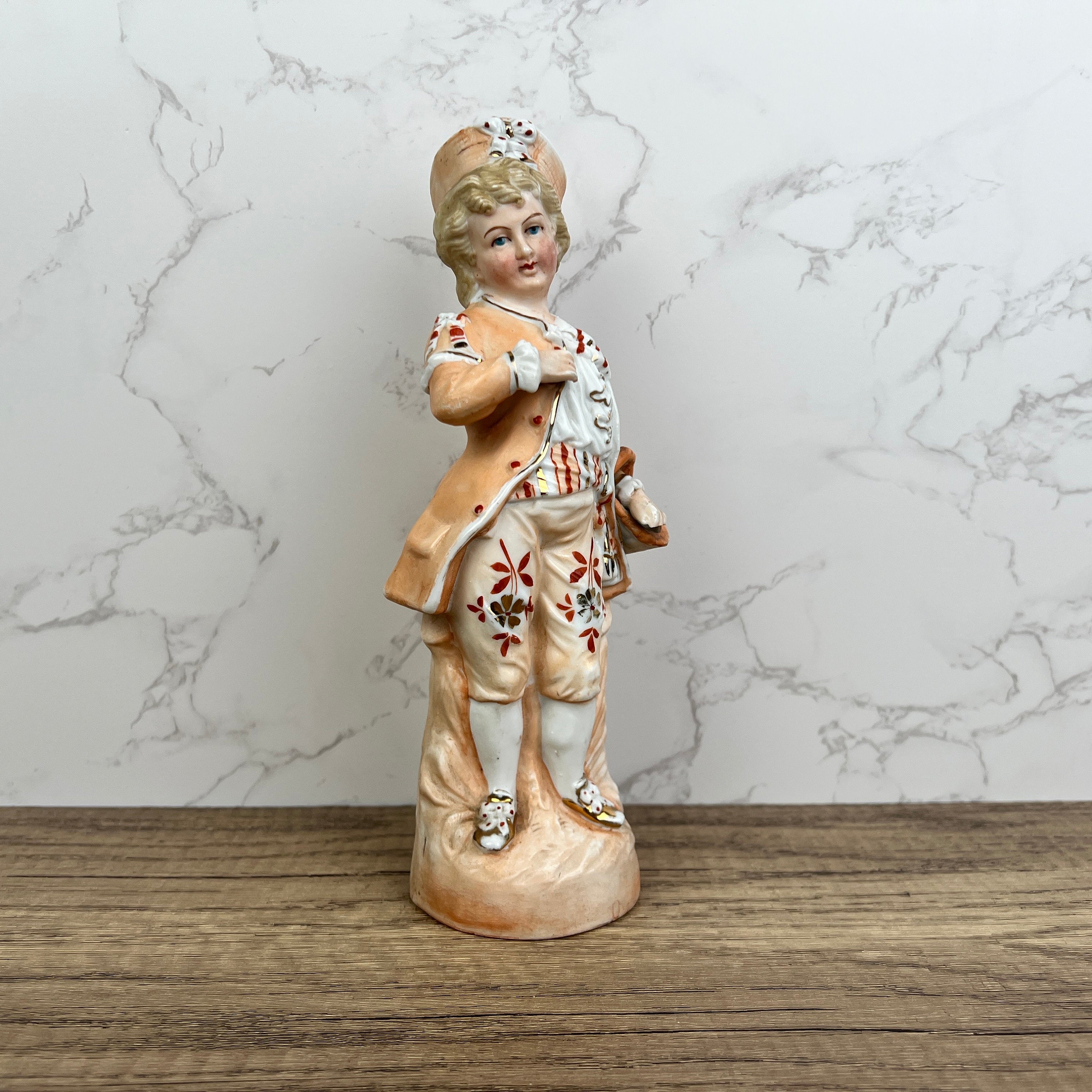 Antique German Bisque Porcelain Victorian Boy Figurine