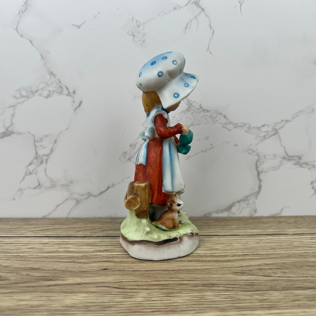 Vintage Alfretto Porcelain Girl Figurine, Cats Pouring Tea