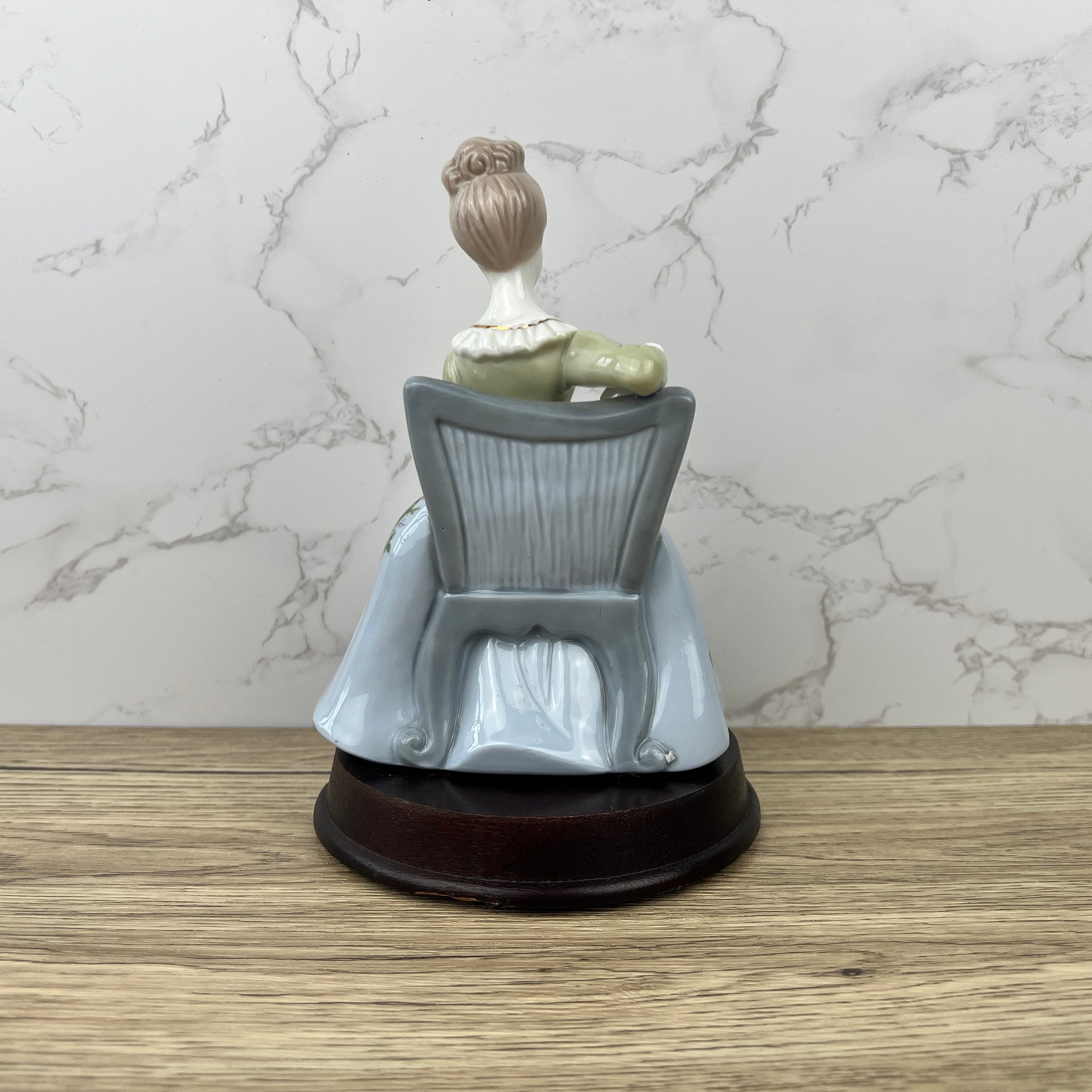 Ascot Collection Porcelain Lady Figurine, Flower Basket, Collectible Ceramic