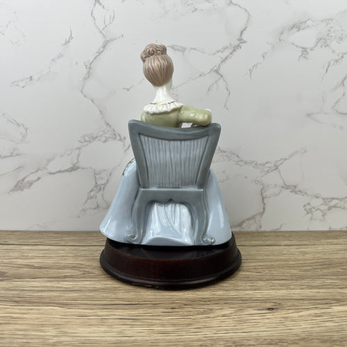 Ascot Collection Porcelain Lady Figurine, Flower Basket, Collectible Ceramic
