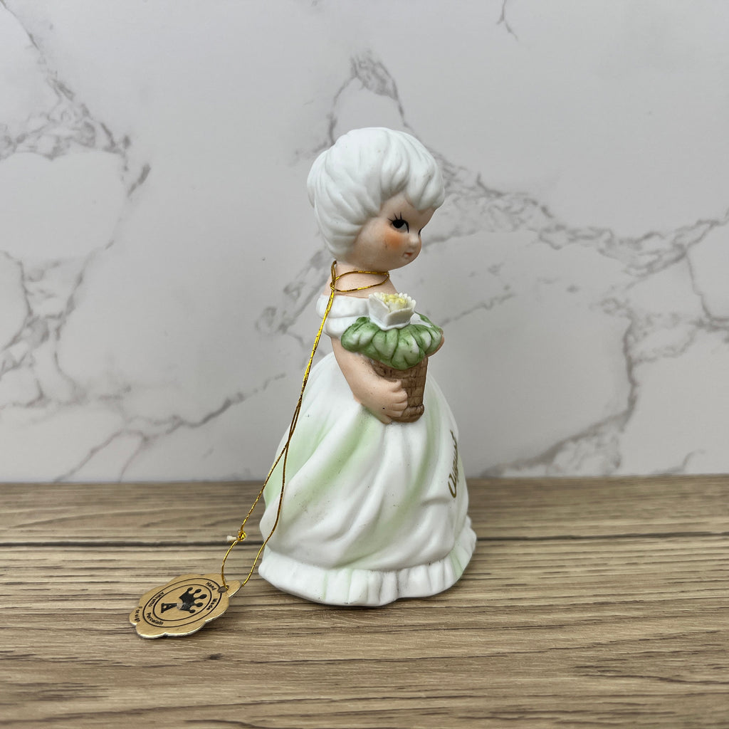 Vintage Mauri Porcelain August Girl Figurine, Collectible Ceramic Doll