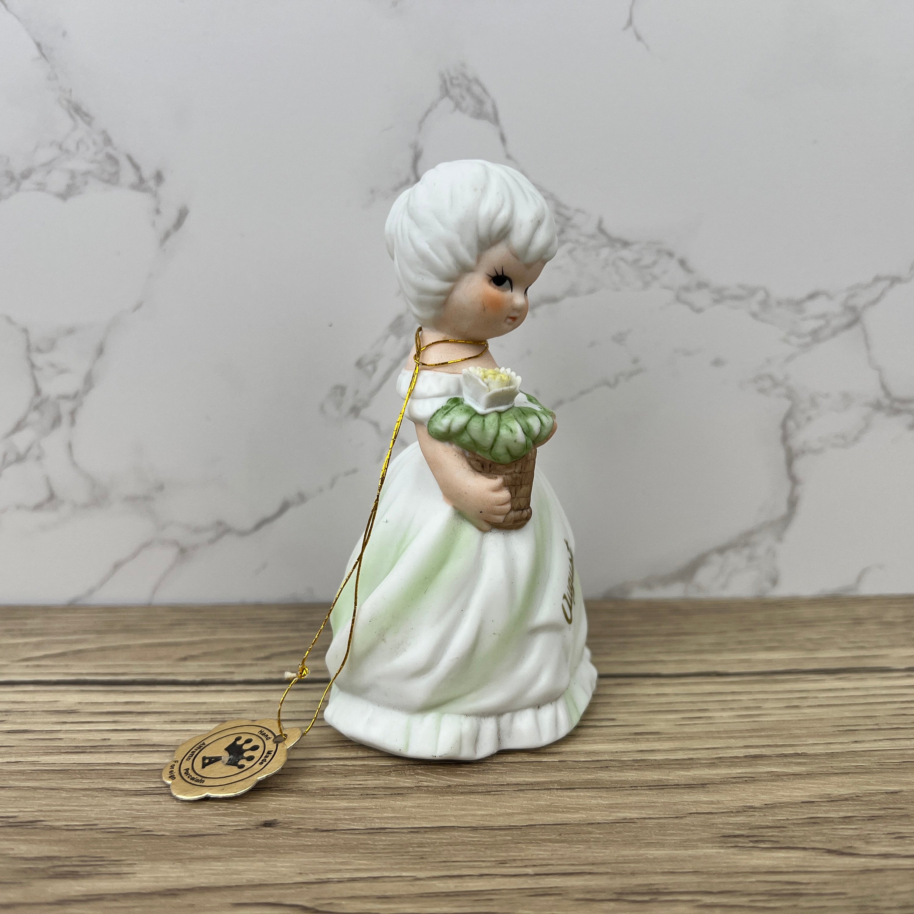 Vintage Mauri Porcelain August Girl Figurine, Collectible Ceramic Doll
