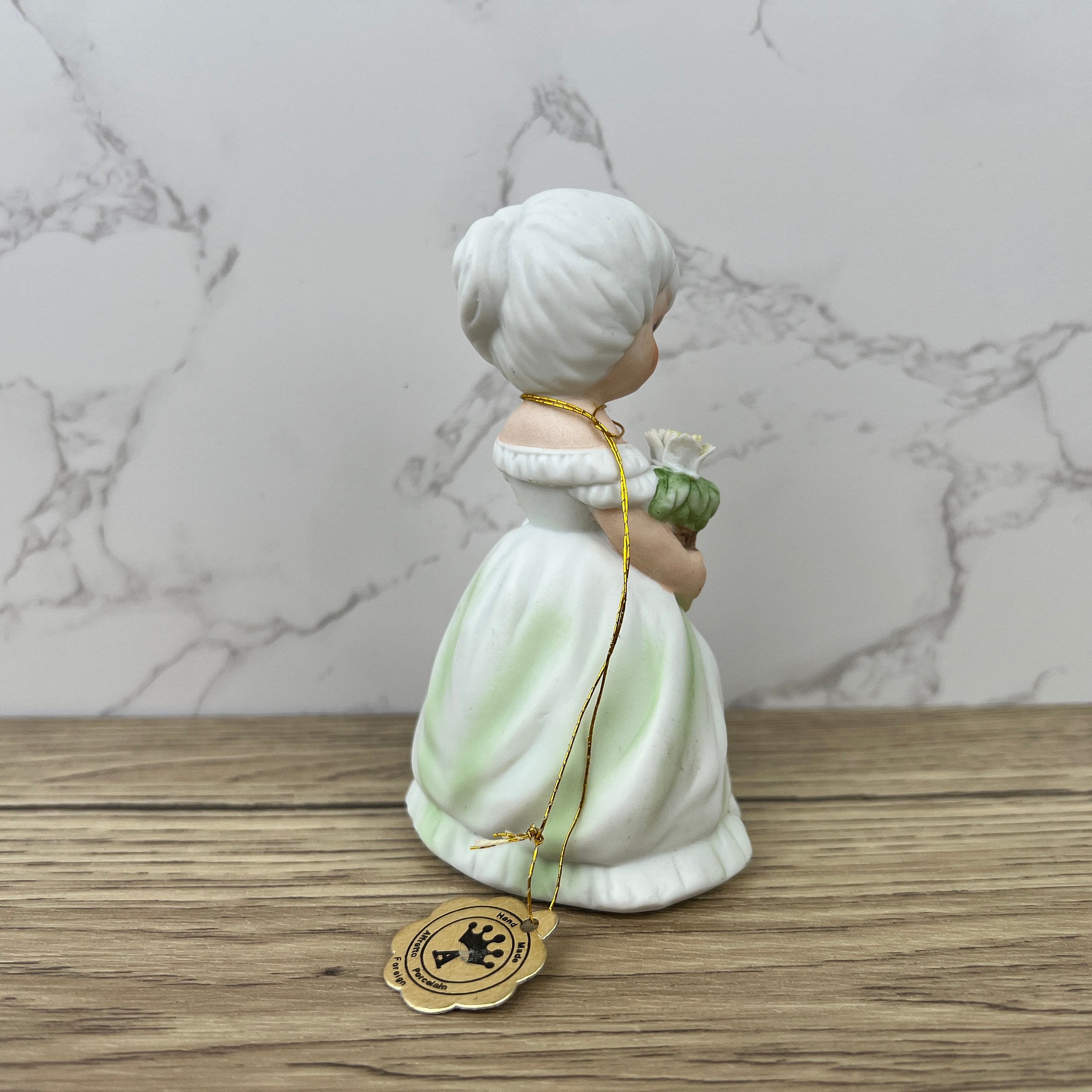 Vintage Mauri Porcelain August Girl Figurine, Collectible Ceramic Doll