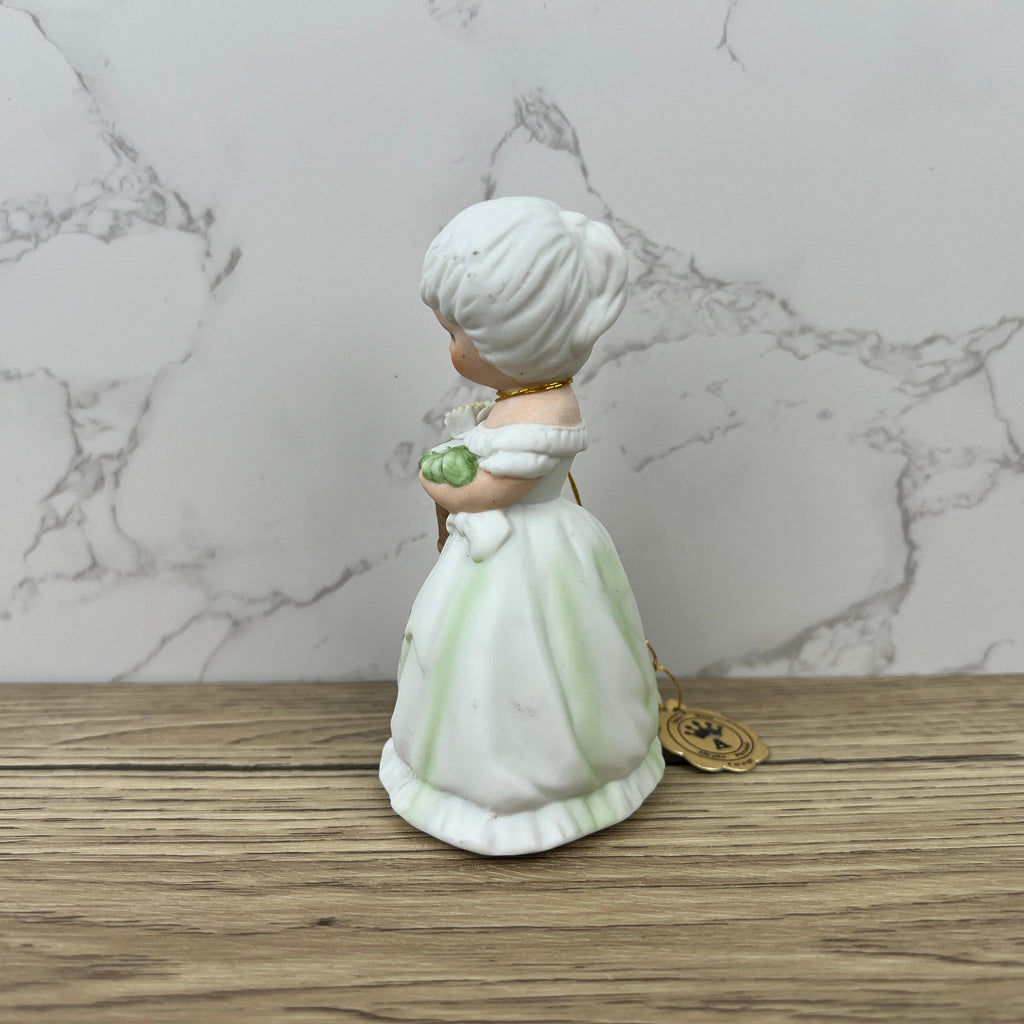 Vintage Mauri Porcelain August Girl Figurine, Collectible Ceramic Doll