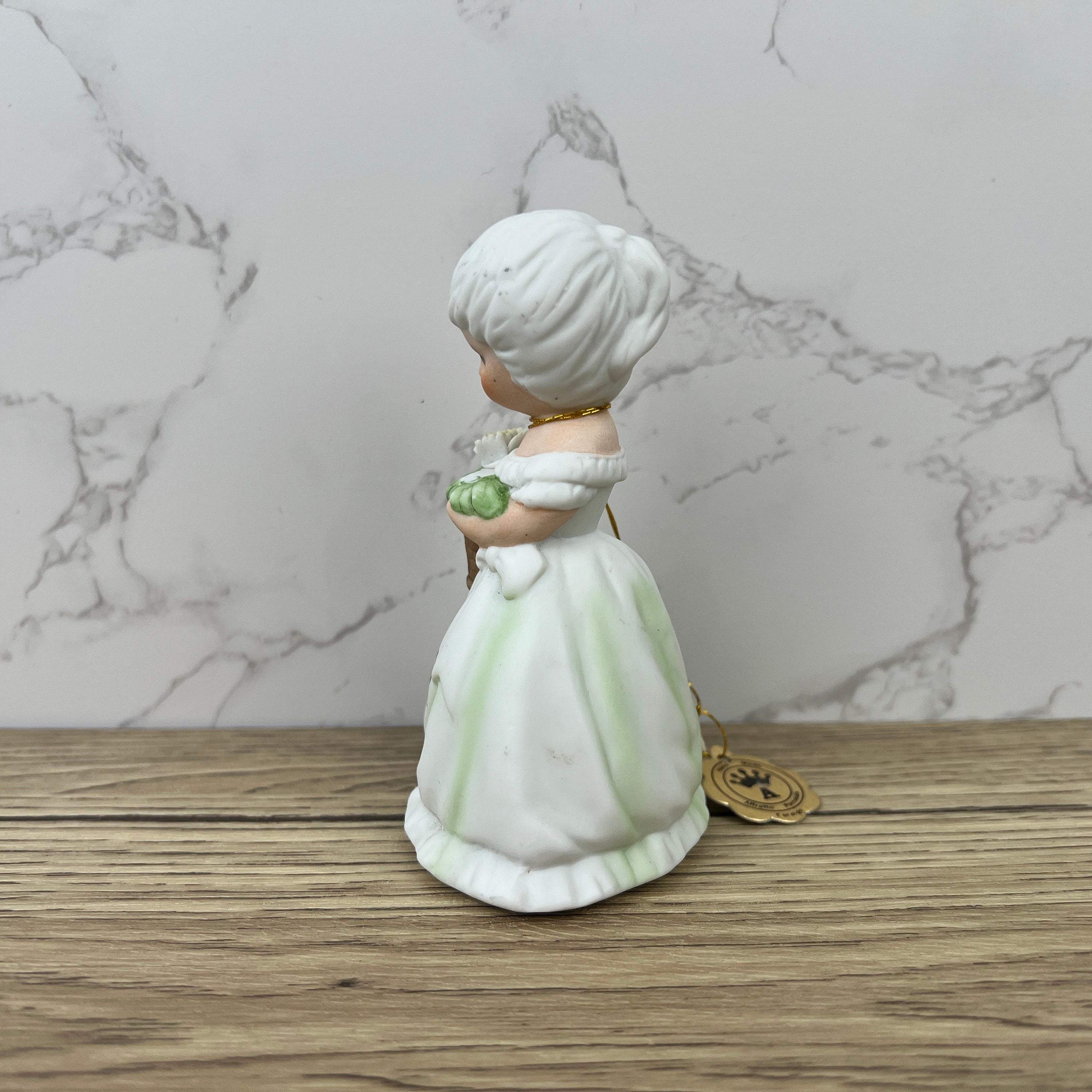 Vintage Mauri Porcelain August Girl Figurine, Collectible Ceramic Doll