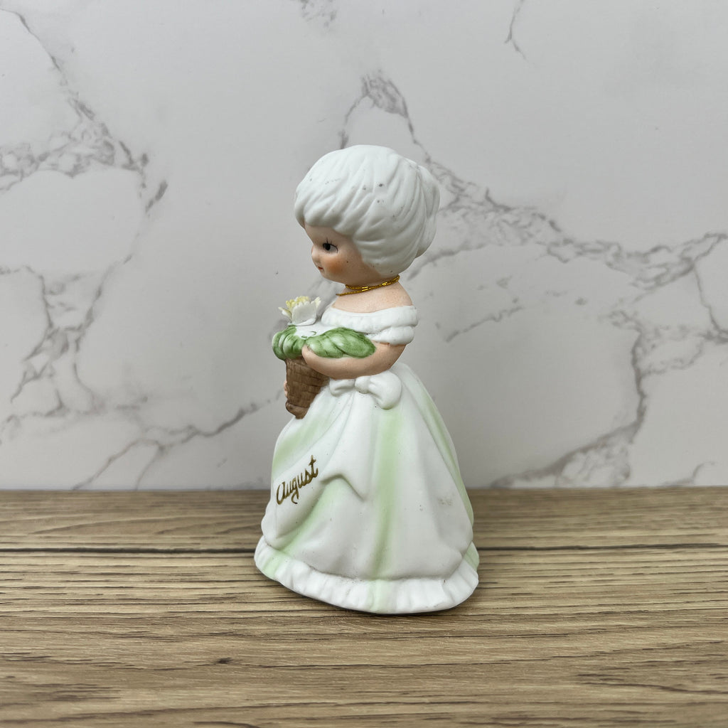 Vintage Mauri Porcelain August Girl Figurine, Collectible Ceramic Doll