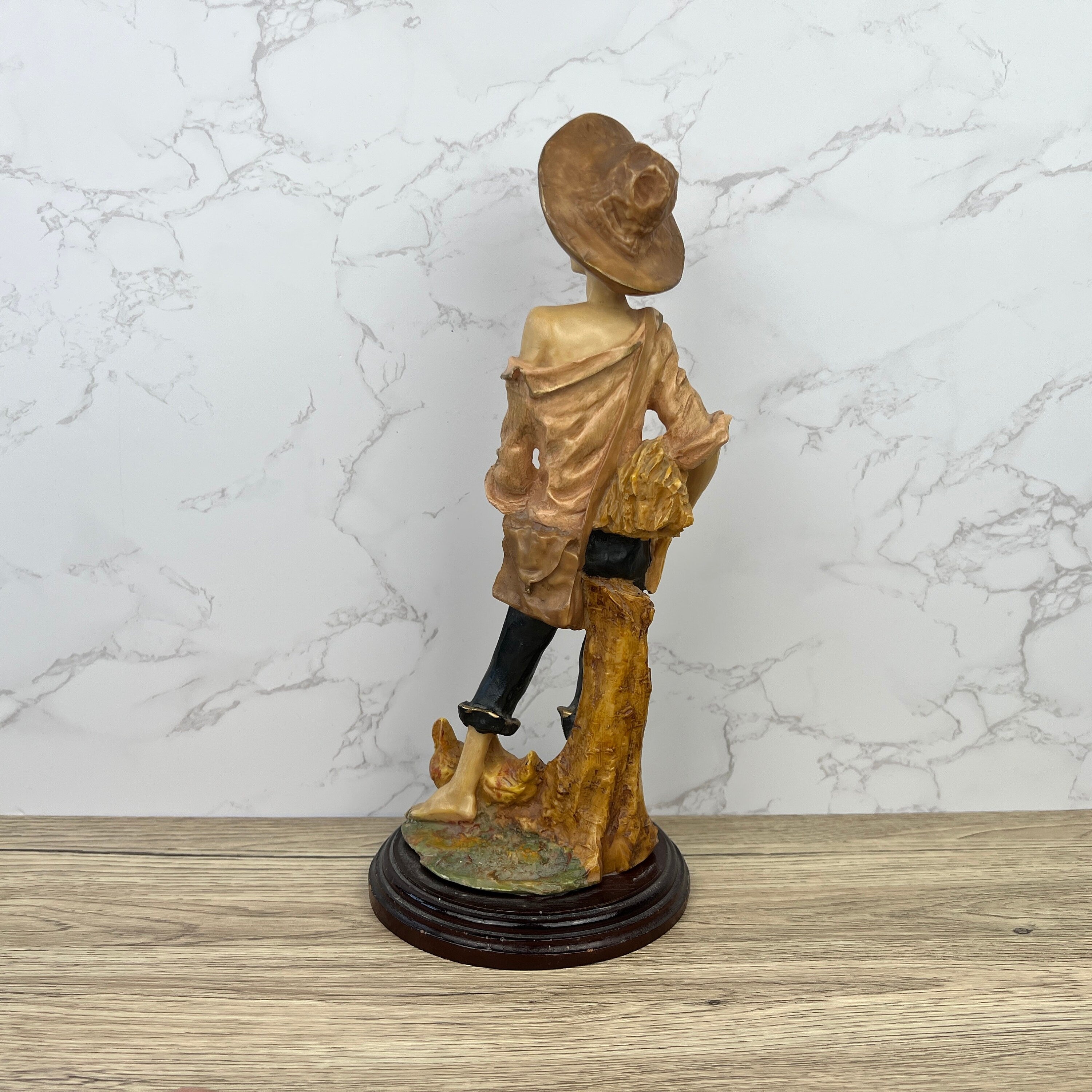 Vintage Capodimonte Farmer Figure, Italian Style, 33cm