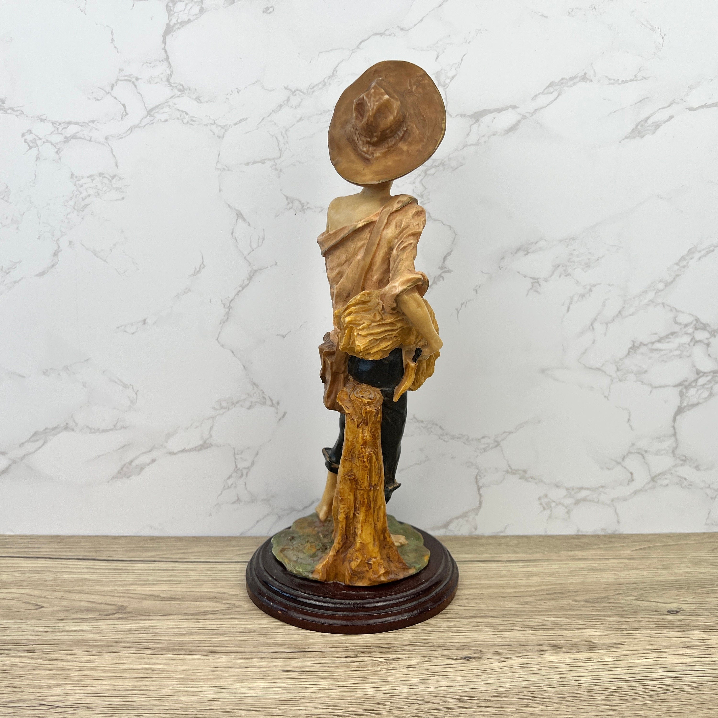 Vintage Capodimonte Farmer Figure, Italian Style, 33cm