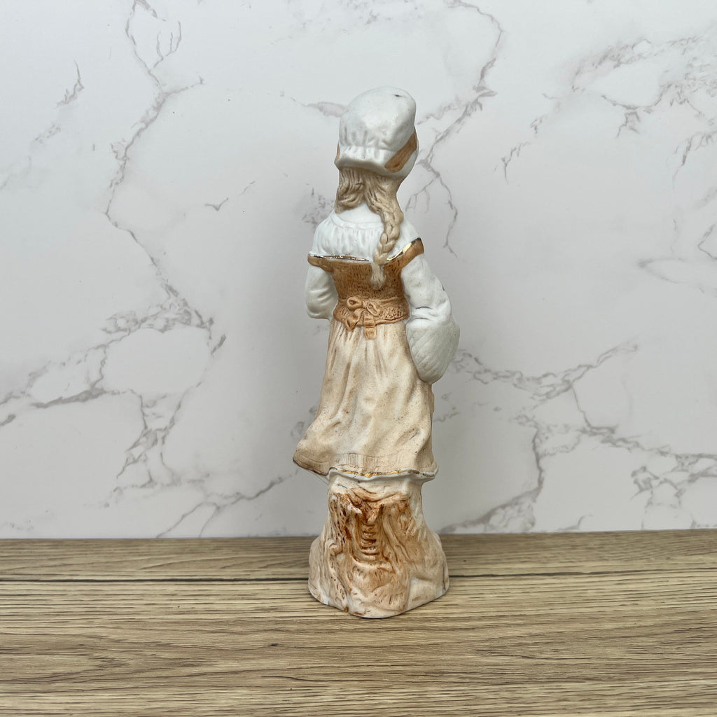 German Bisque Porcelain Girl Figurine, Collectible Ceramic Decor