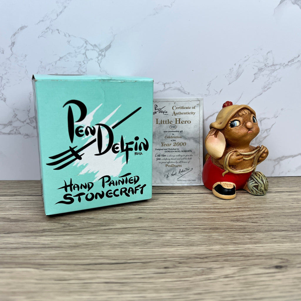 Vintage Pendelfin Little Hero Rabbit Figurine, Boxed with Certificate