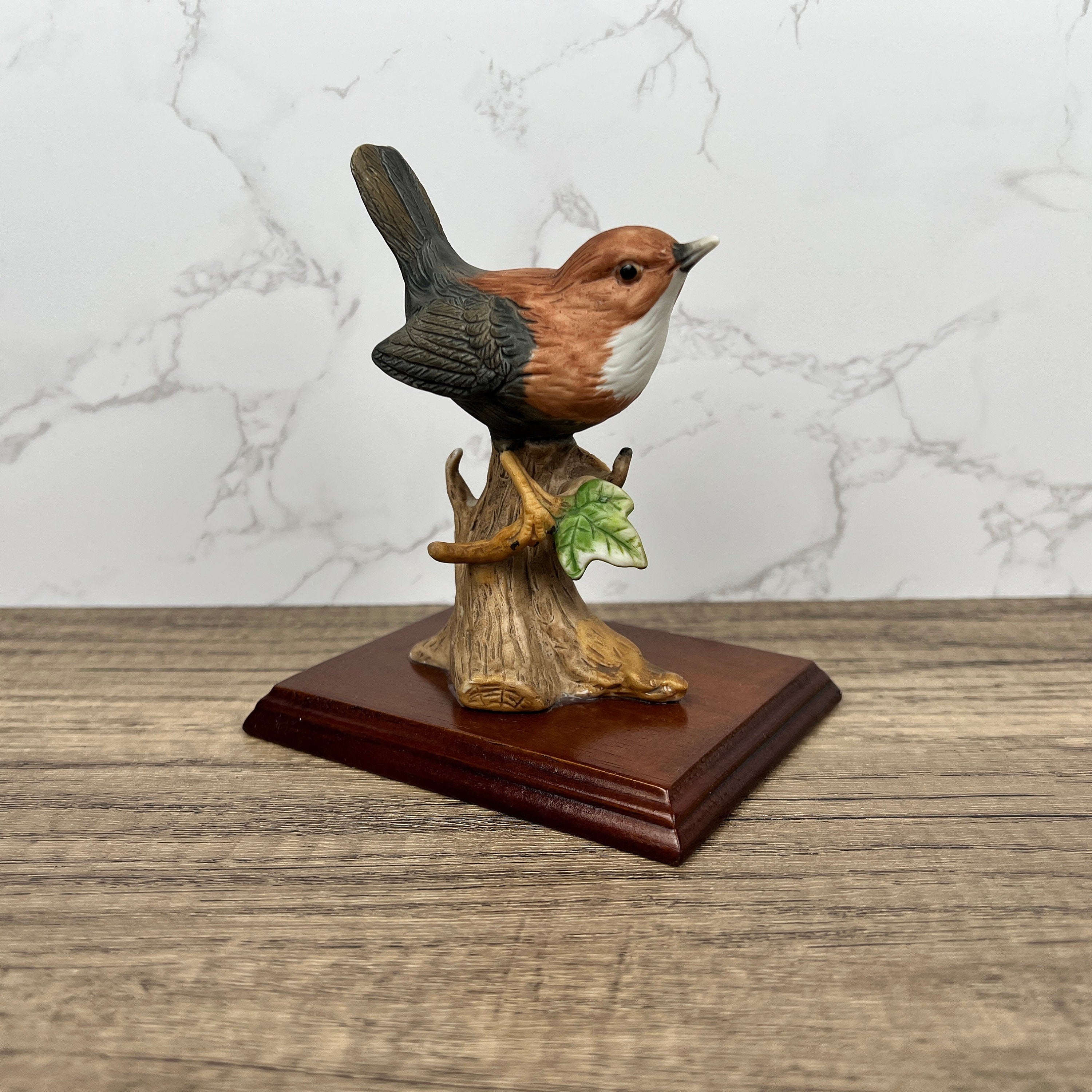 Vintage Sparrow Bird Figurine, Fine Art Porcelain, Forest Decor