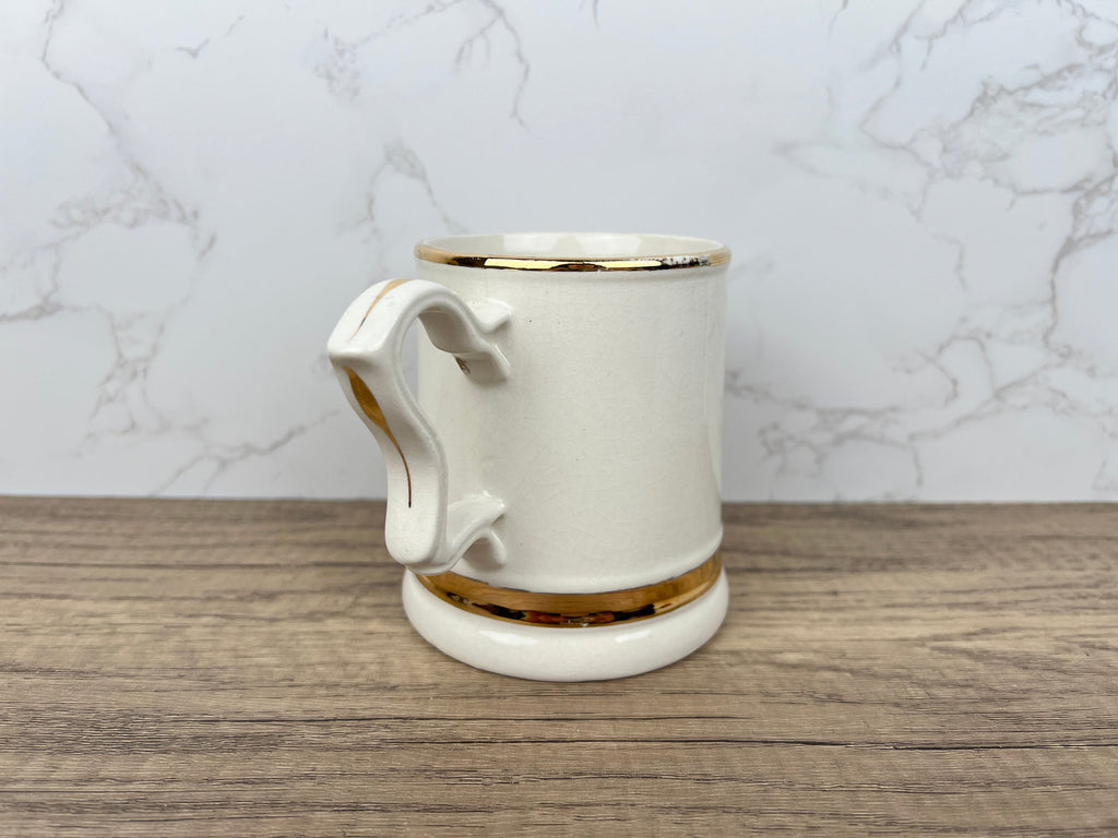 Vintage Prince William Pottery Tankard Mug, 22 Carat Gold Antique Morris Car