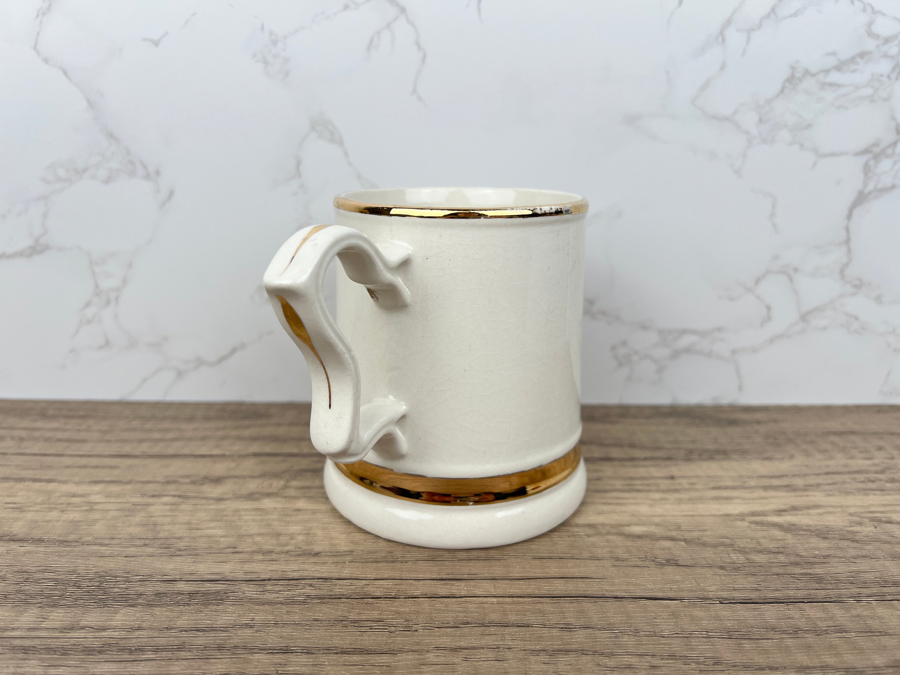 Vintage Prince William Pottery Tankard Mug, 22 Carat Gold Antique Morris Car