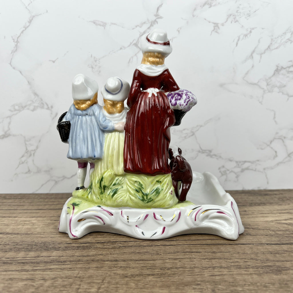 Vintage Yardley English Lavender Porcelain Soap Dish with Figurines