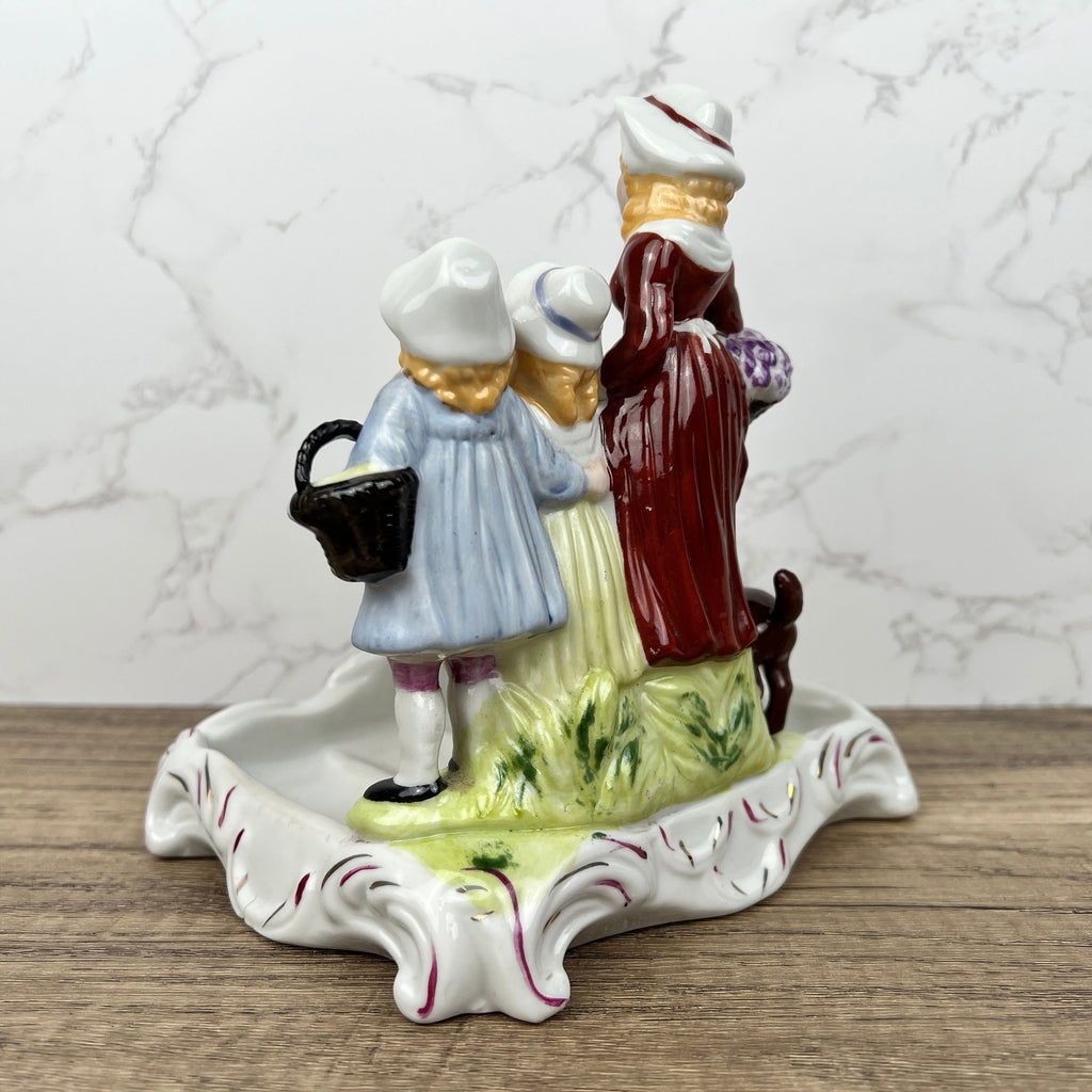 Vintage Yardley English Lavender Porcelain Soap Dish with Figurines
