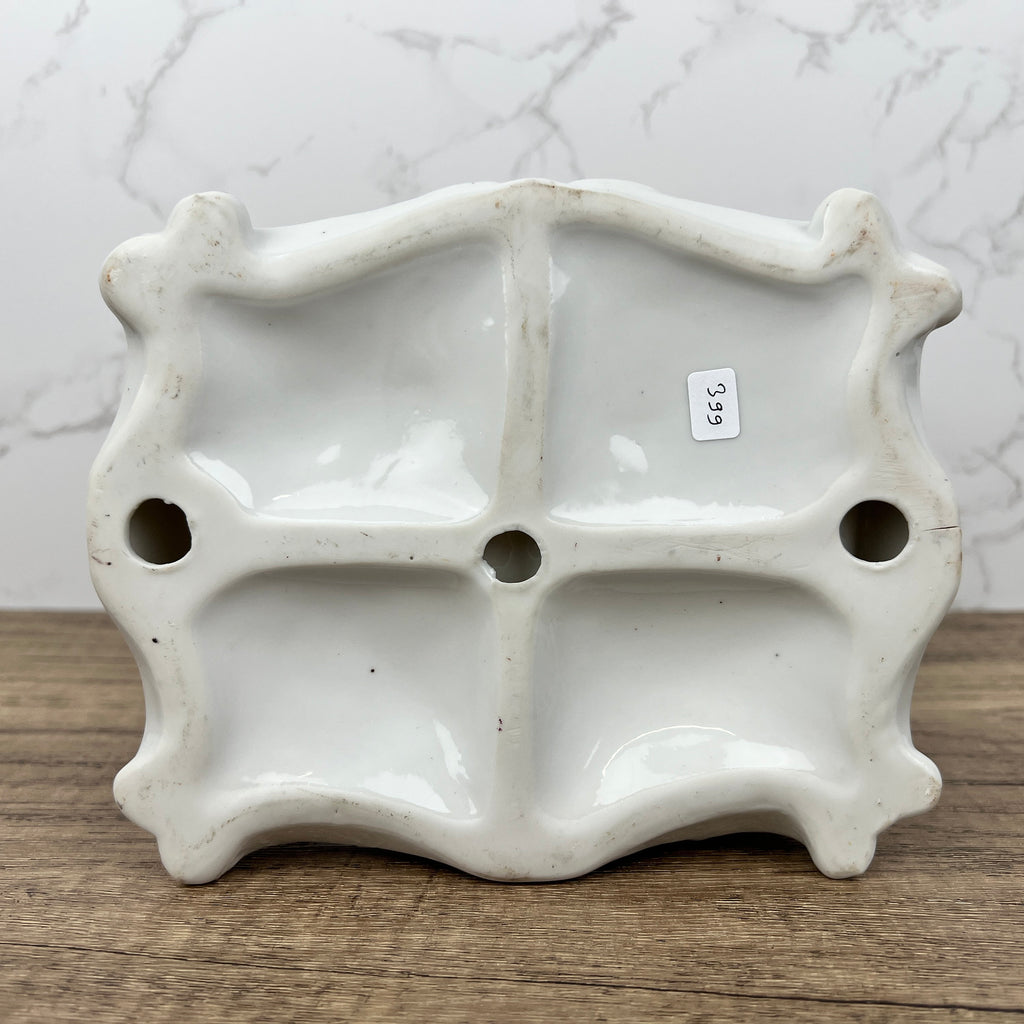 Vintage Yardley English Lavender Porcelain Soap Dish with Figurines