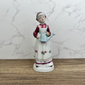 Vintage Porcelain Grandma Figurine, Floral Dress, Watering Jug