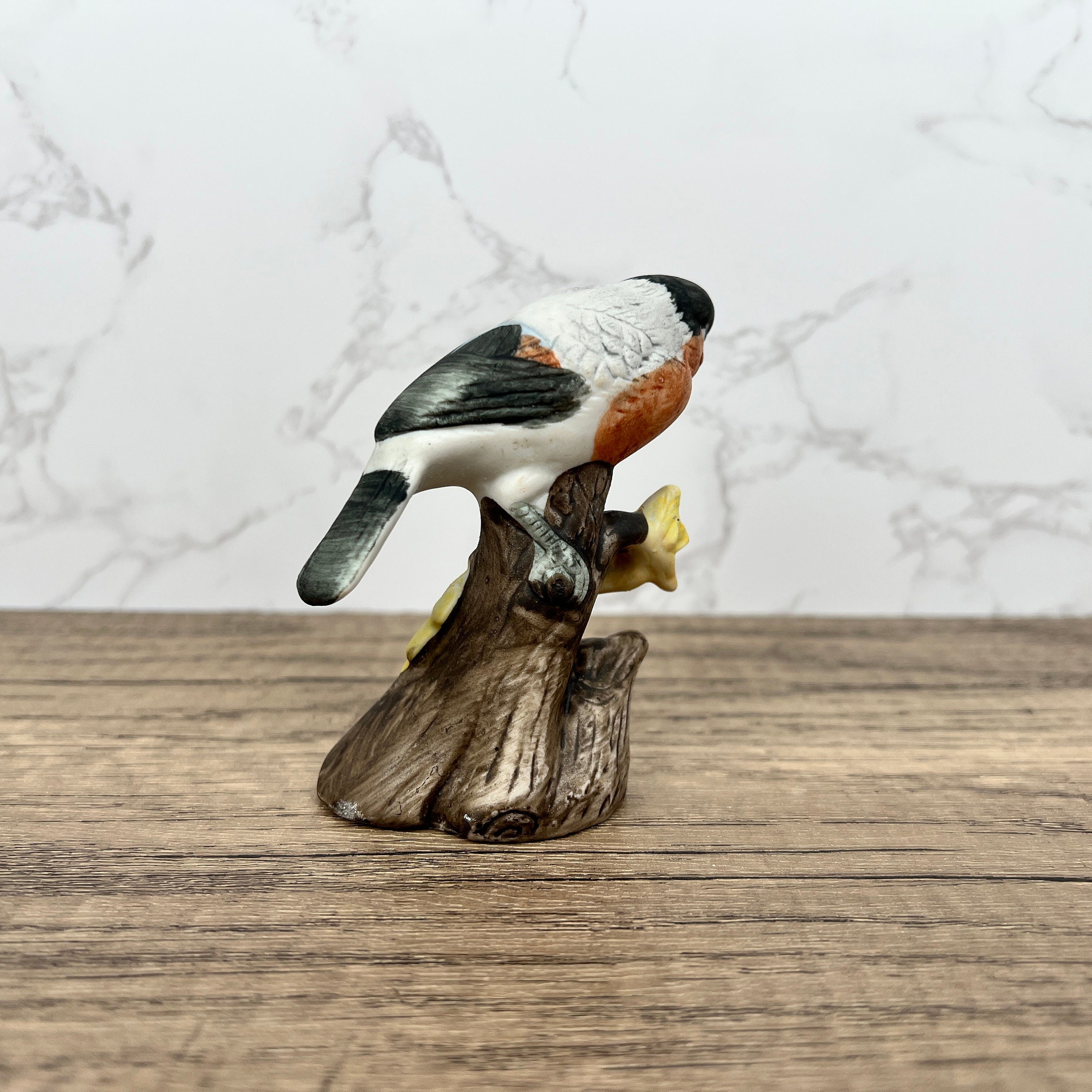 Vintage Hand-Painted Porcelain Bullfinch Figurine, Wildlife Decor