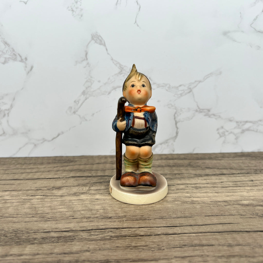 Goebel Hummel Figurine, Little Hiker Boy, West Germany (1960-72)