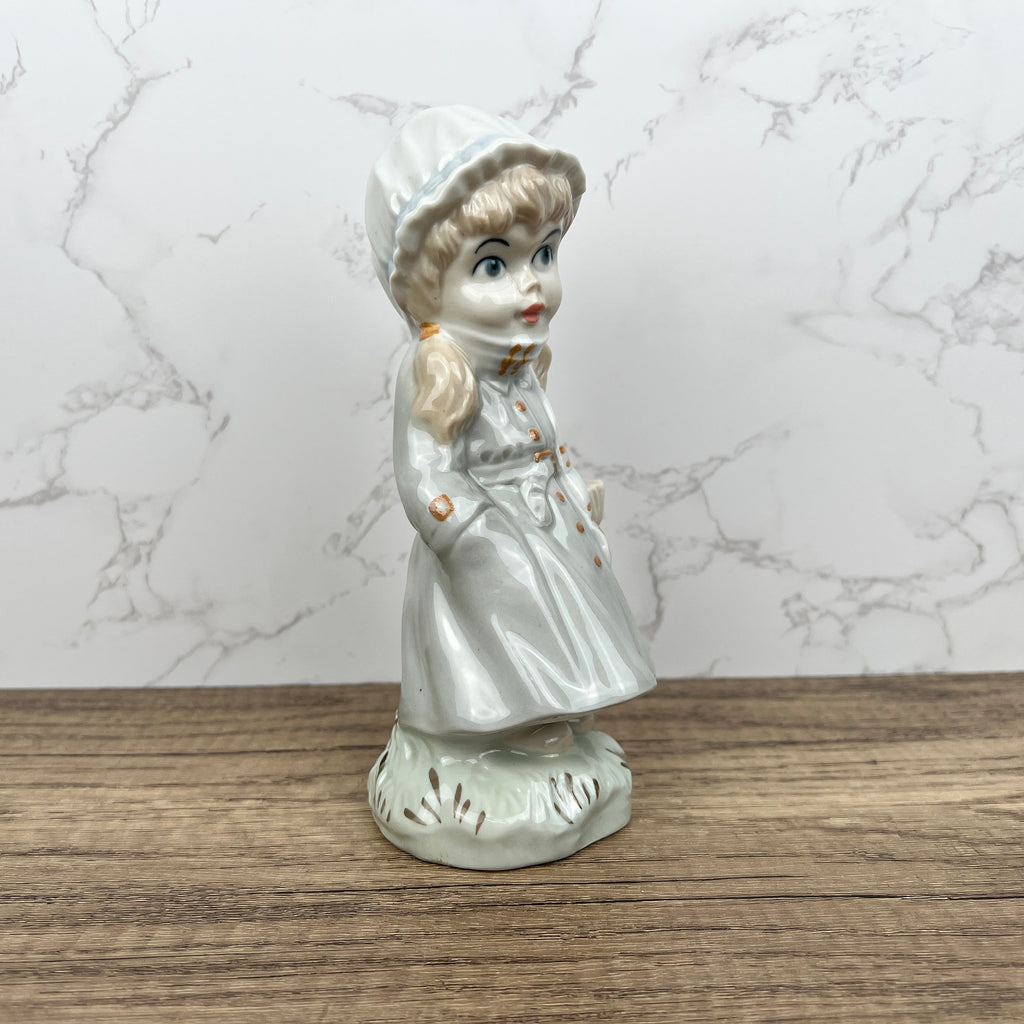 Vintage Sango Porcelain Girl Figurine with Umbrella, Hand-Painted, Spain