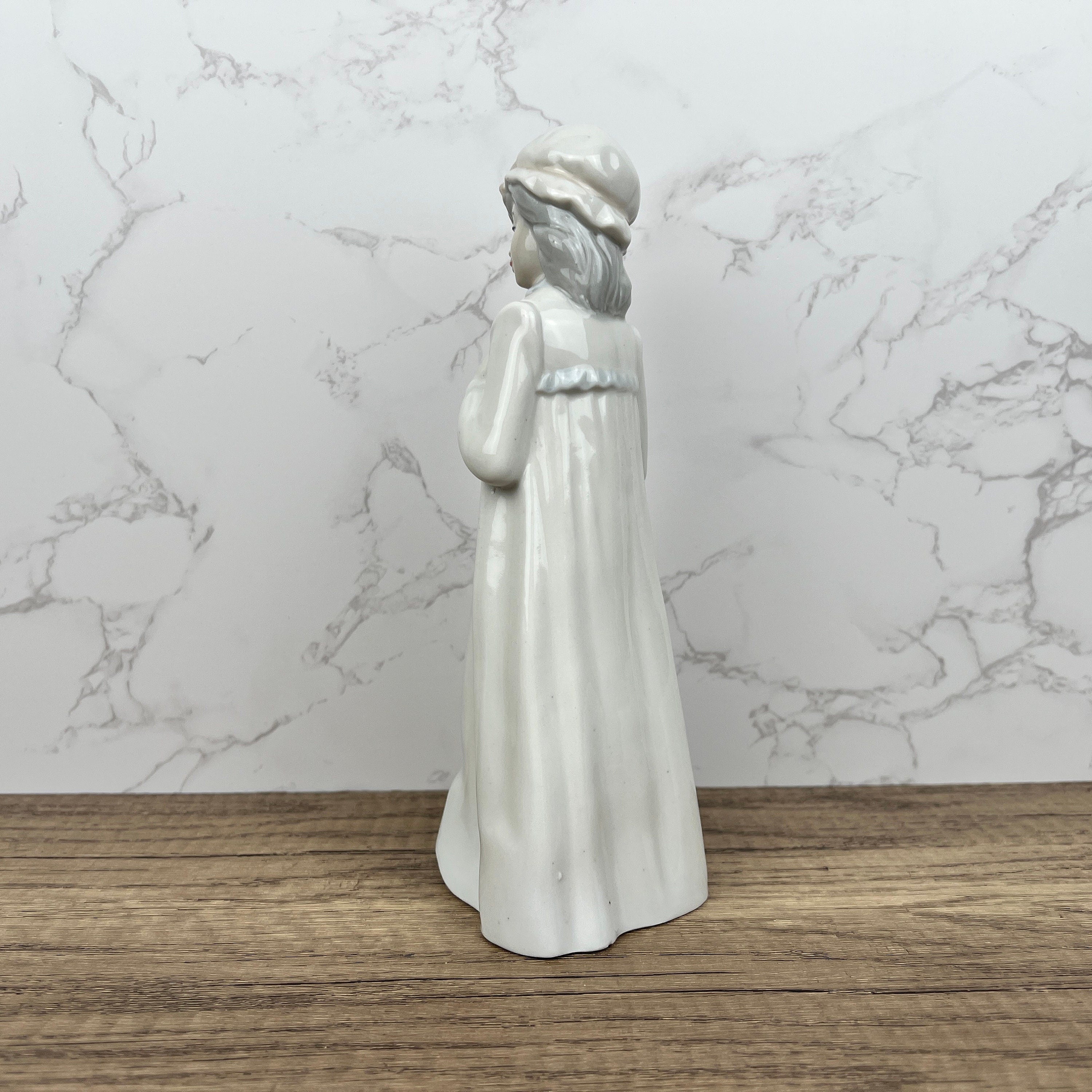Vintage Sango Porcelain Girl Figurine, Hand-Painted Ceramic, Made in Spain