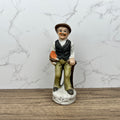Vintage Capi Di Monti Style Porcelain Peasant Figurine, Handmade Ceramic Man