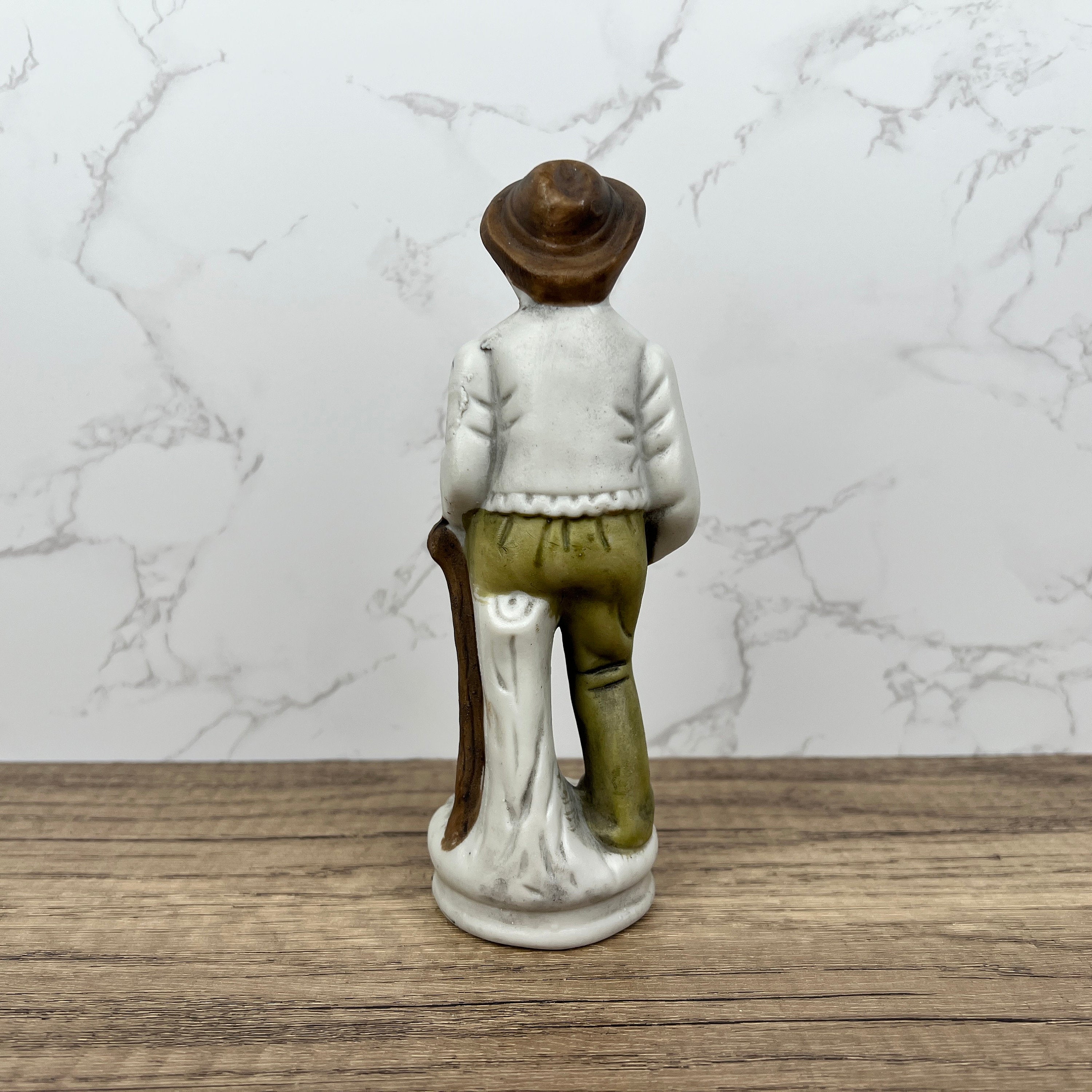 Vintage Capi Di Monti Style Porcelain Peasant Figurine, Handmade Ceramic Man