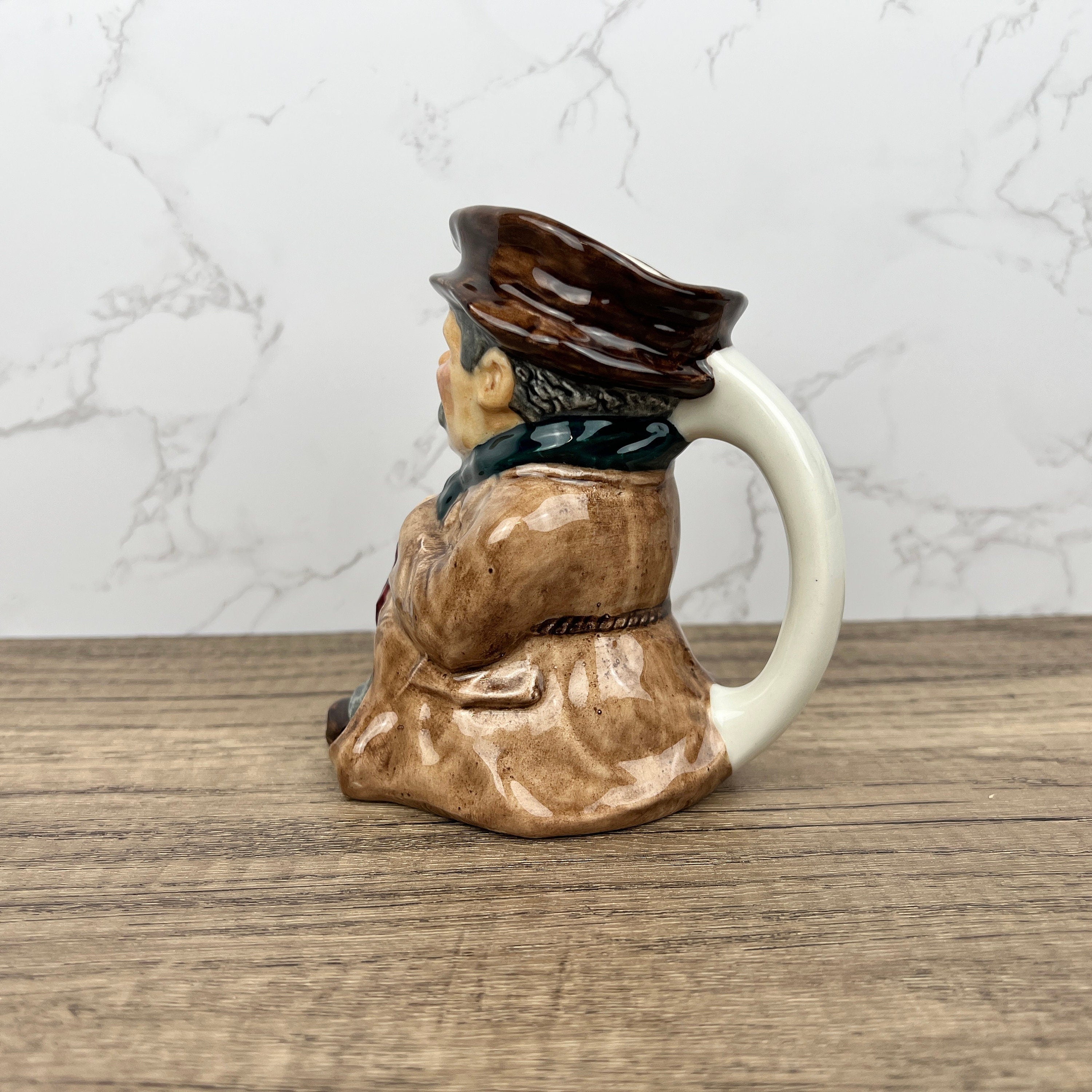 Vintage Roy Kirkham Toby Jug, Hand Painted Staffordshire Porcelain "Poorman"