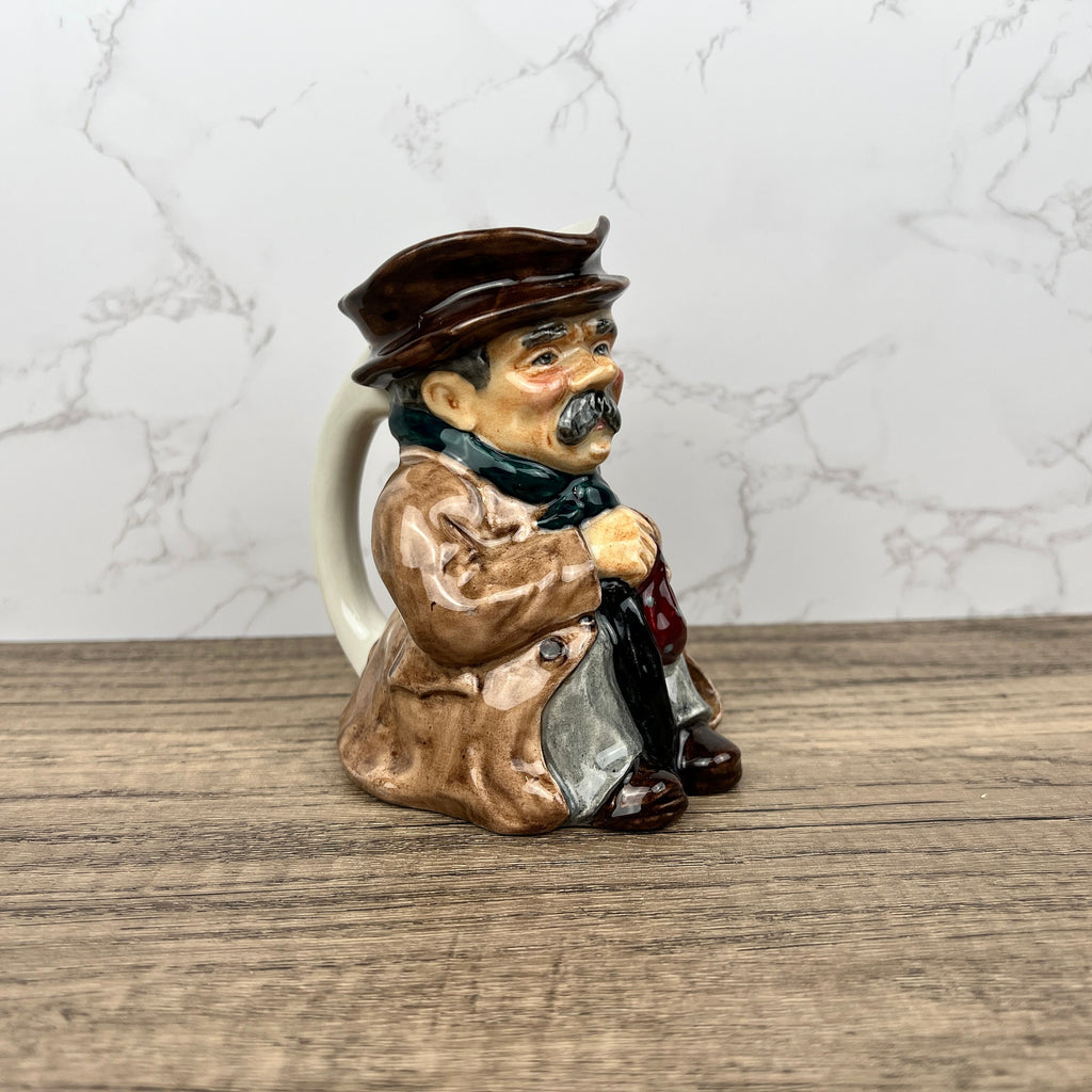 Vintage Roy Kirkham Toby Jug, Hand Painted Staffordshire Porcelain "Poorman"