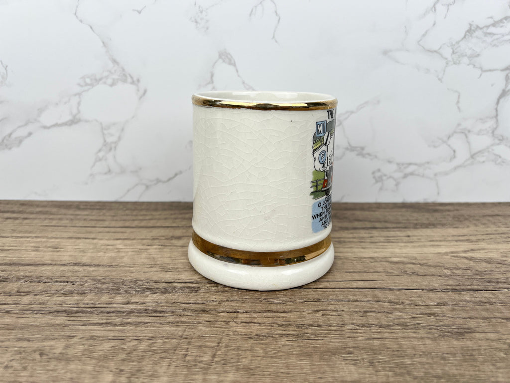 Vintage "The Motorist's Prayer" Beer Mug, 22 Carat Gold, 1950s Collectible