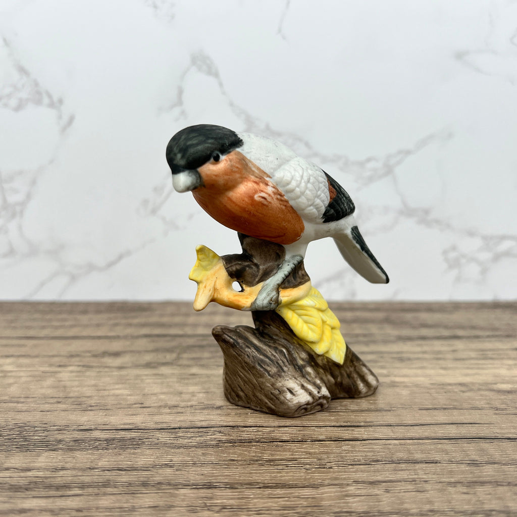 Vintage Hand-Painted Porcelain Bullfinch Figurine, Wildlife Decor
