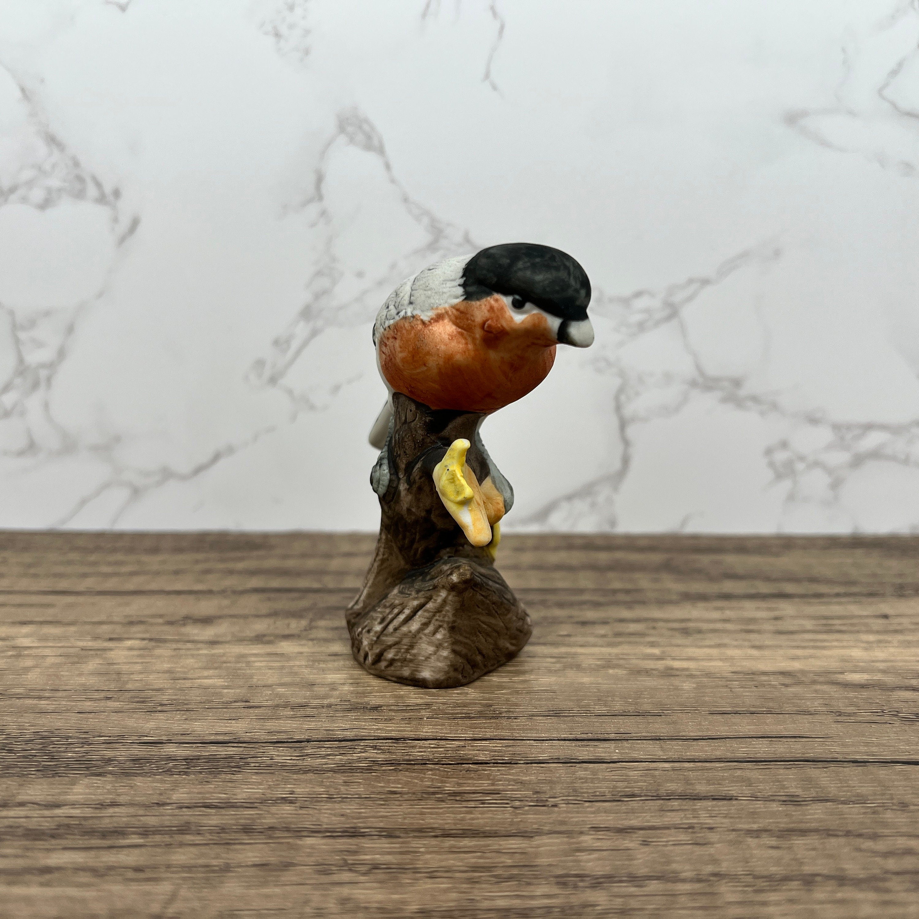 Vintage Hand-Painted Porcelain Bullfinch Figurine, Wildlife Decor