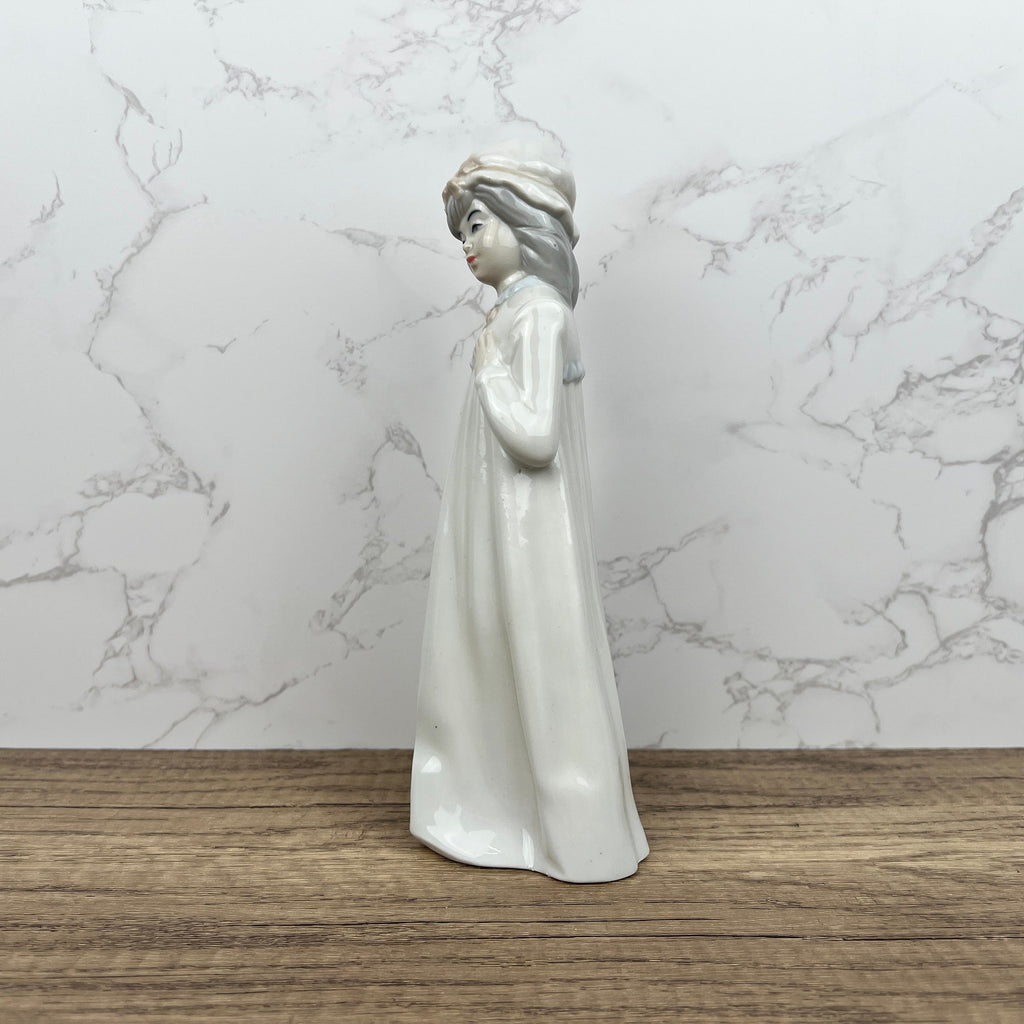 Vintage Sango Porcelain Girl Figurine, Hand-Painted Ceramic, Made in Spain