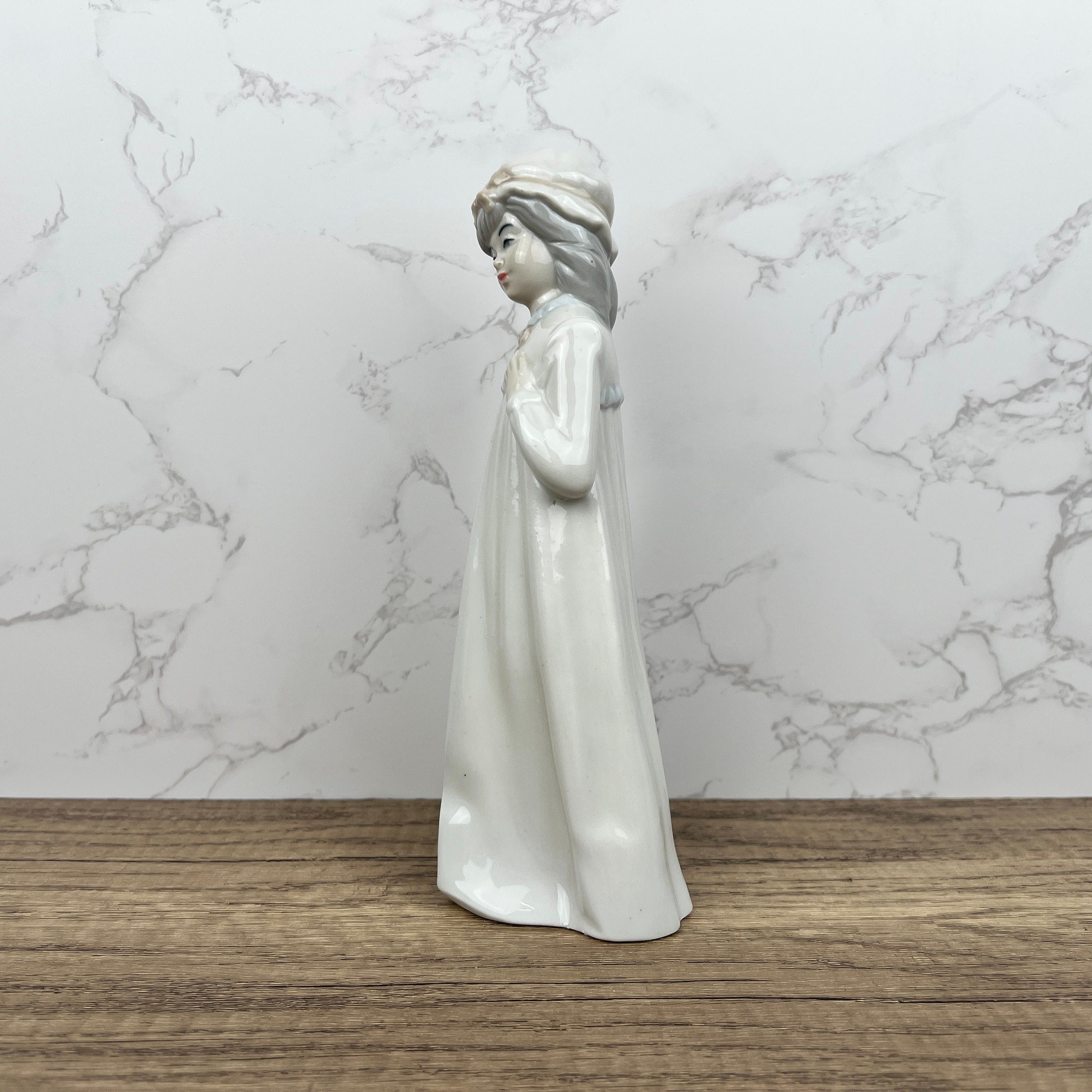 Vintage Sango Porcelain Girl Figurine, Hand-Painted Ceramic, Made in Spain