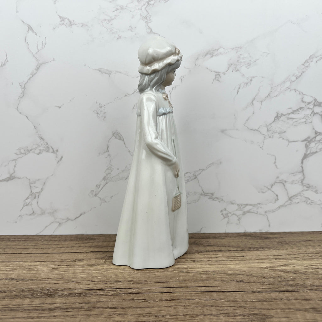Vintage Sango Porcelain Girl Figurine, Hand-Painted Ceramic, Made in Spain