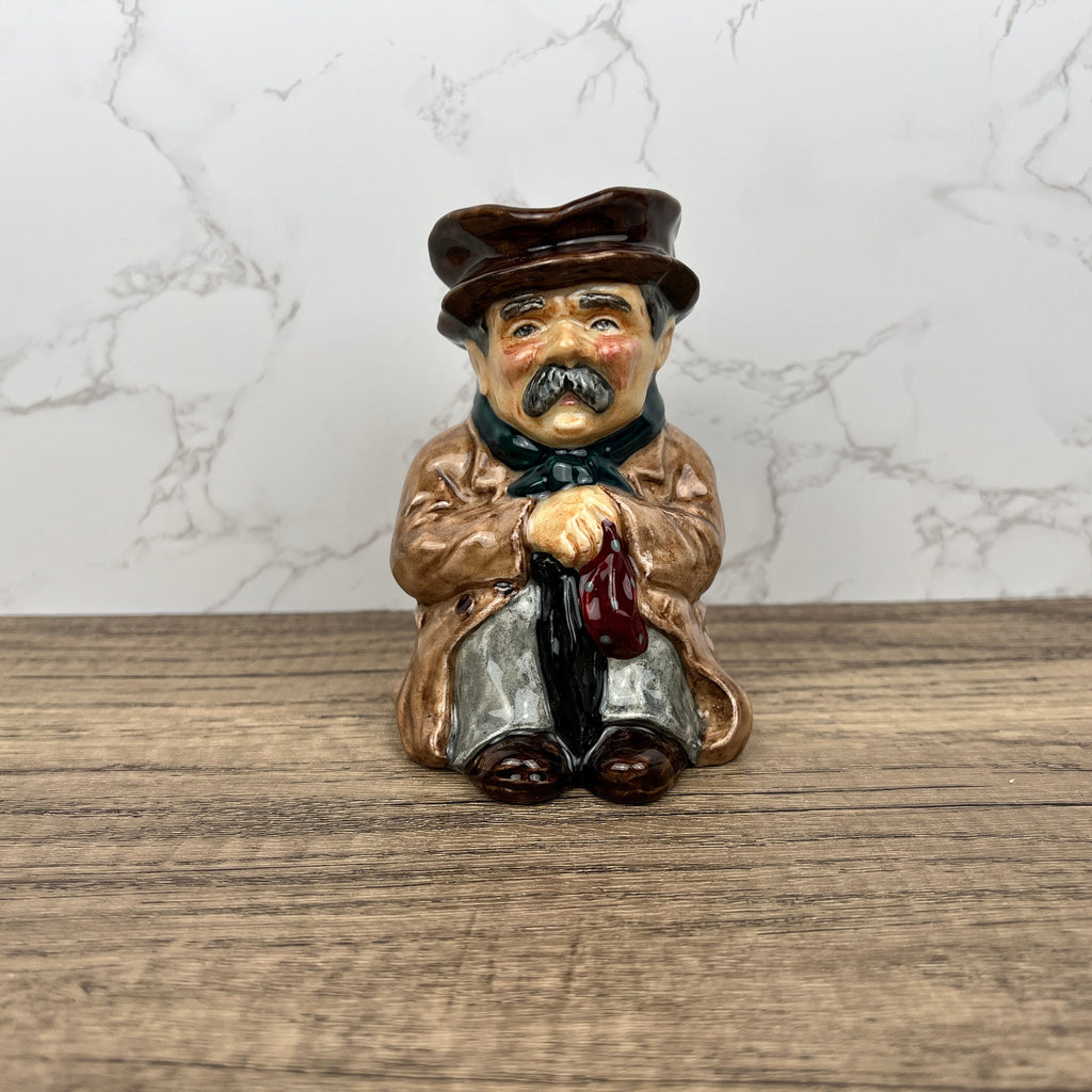 Vintage Roy Kirkham Toby Jug, Hand Painted Staffordshire Porcelain "Poorman"