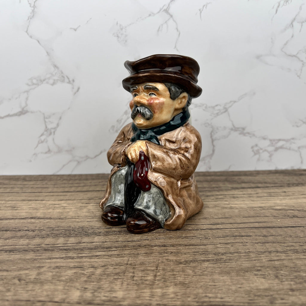 Vintage Roy Kirkham Toby Jug, Hand Painted Staffordshire Porcelain "Poorman"