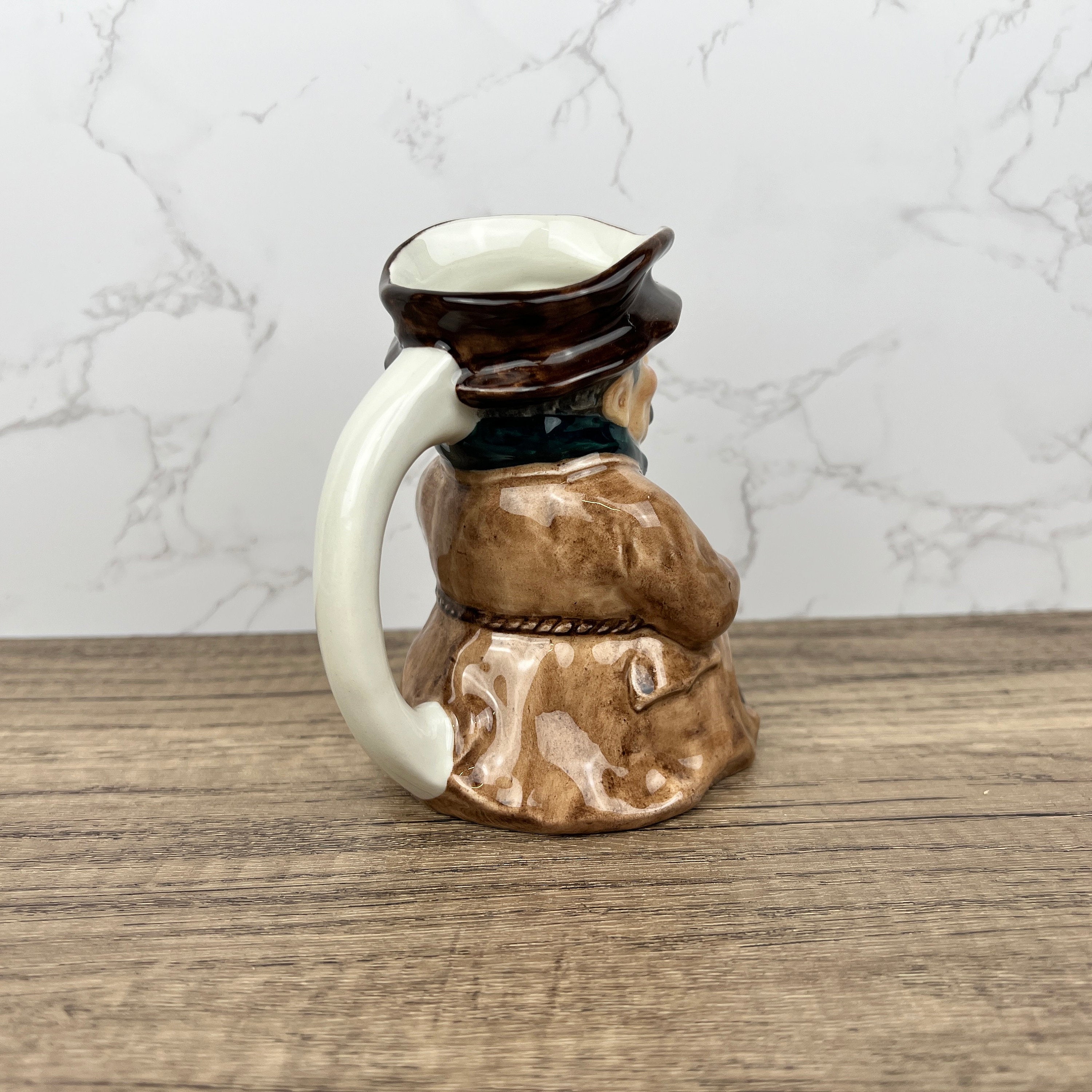Vintage Roy Kirkham Toby Jug, Hand Painted Staffordshire Porcelain "Poorman"