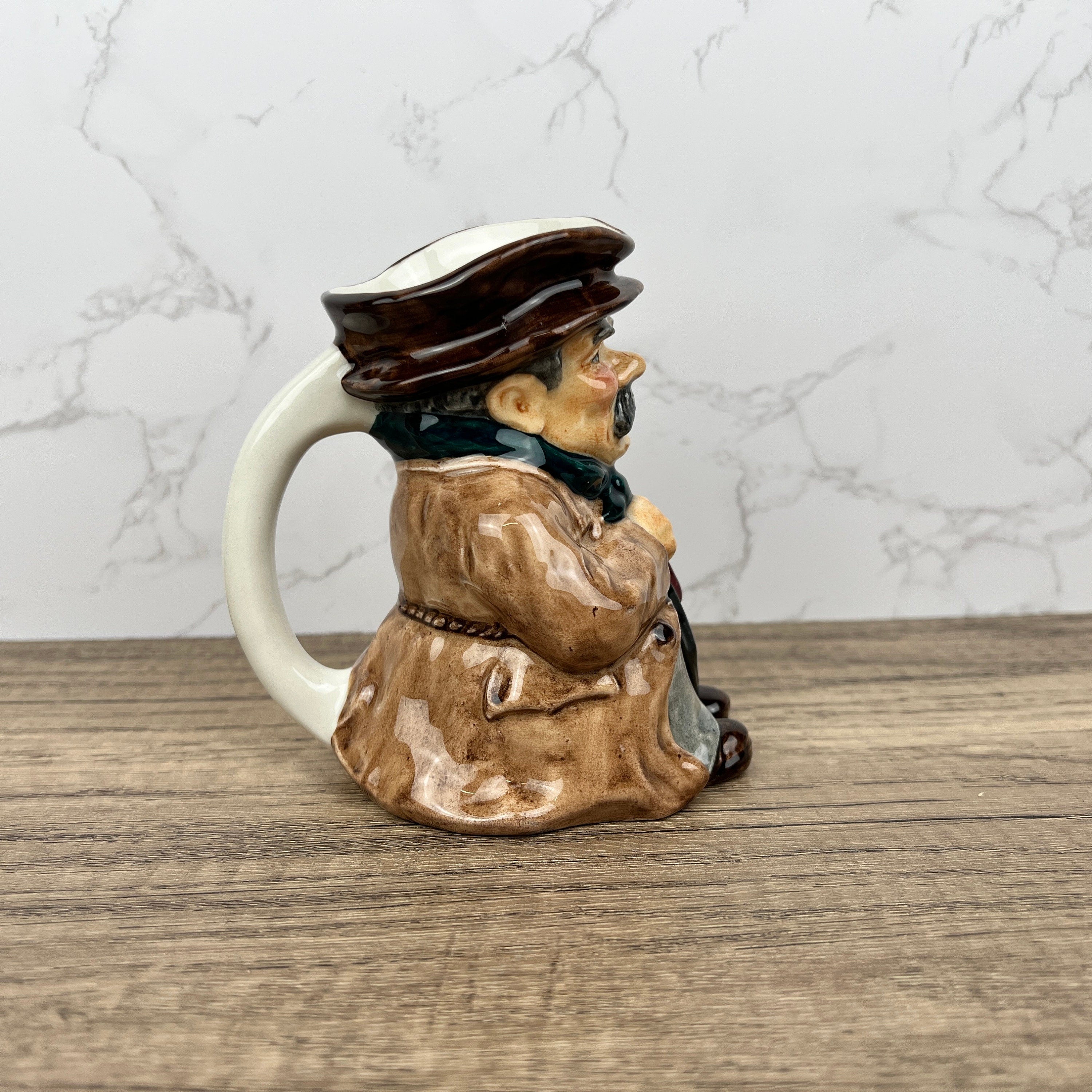 Vintage Roy Kirkham Toby Jug, Hand Painted Staffordshire Porcelain "Poorman"